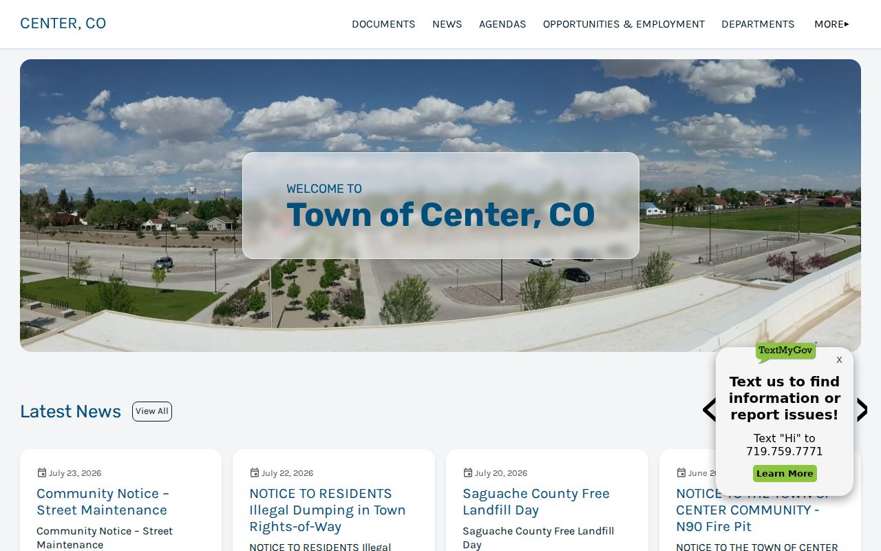 Town of Center route for Center warrant records